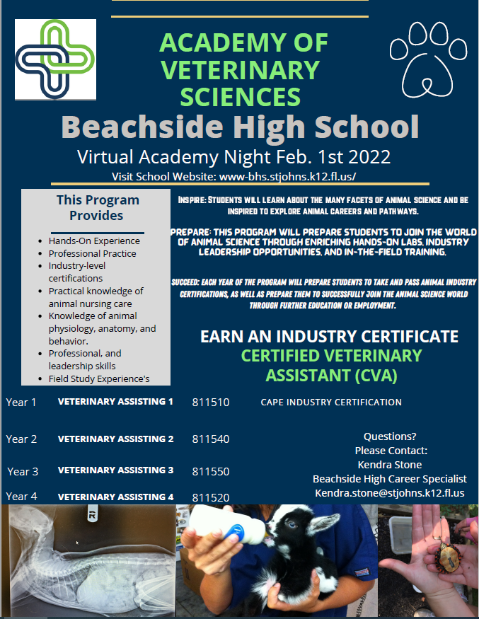 Academy of Veterinary and Biomedical Sciences - Career and Technical  Education (CTE) of St. Johns County